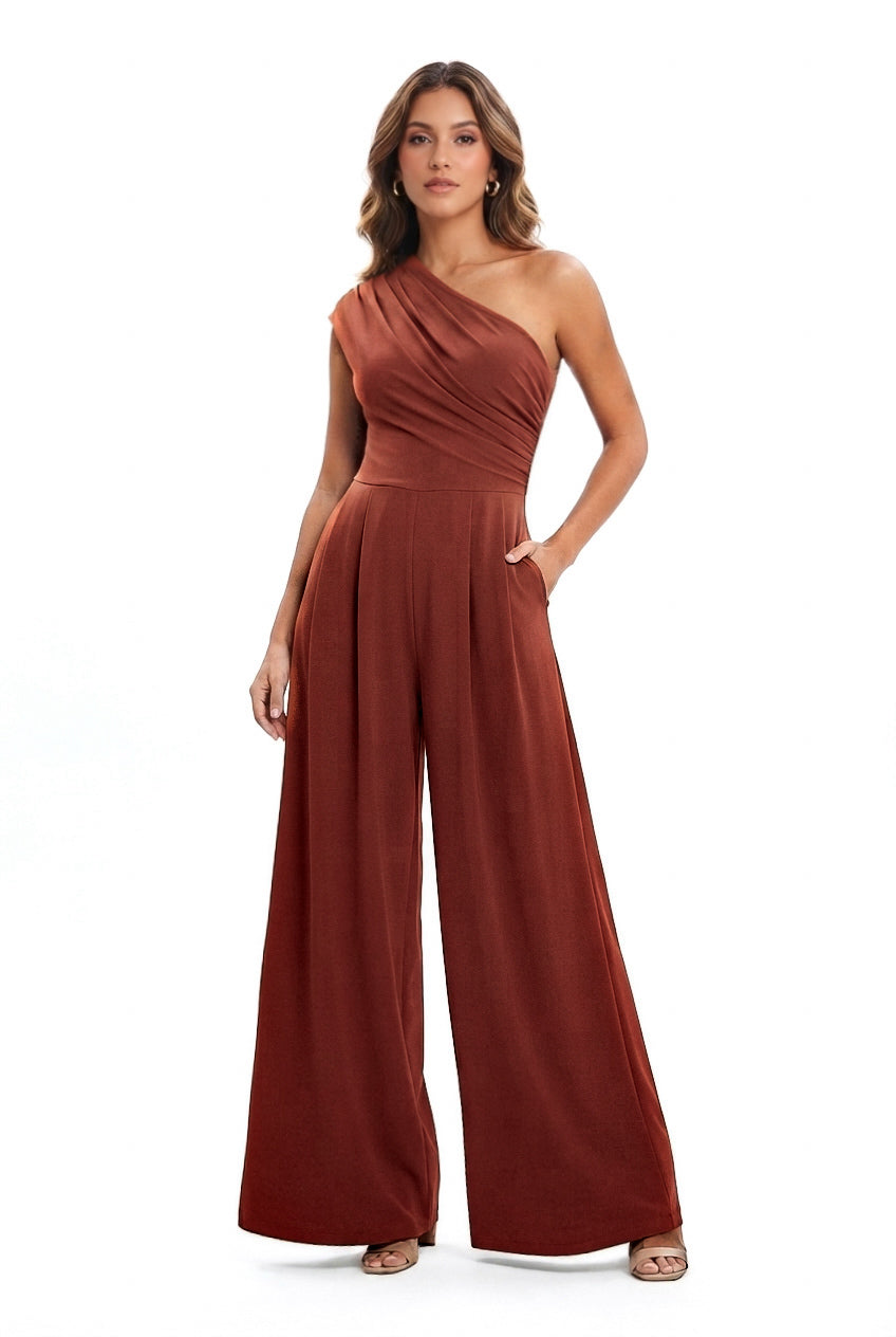 Tangelo Asymmetrical Wide Leg Jumpsuit- CUSTOMIZED COLOR
