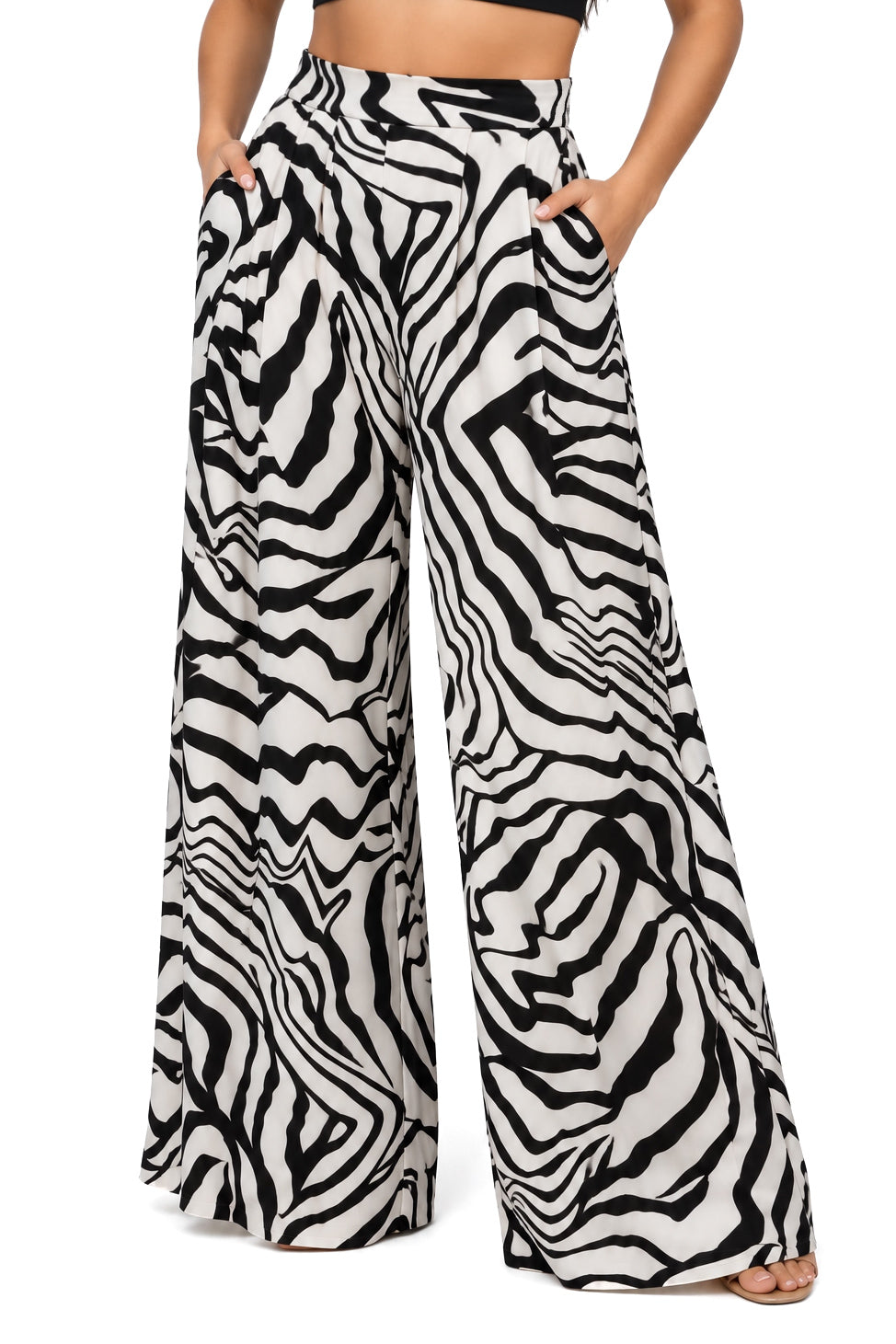 Craving Comfort Zebra High Waist Palazzo Pants