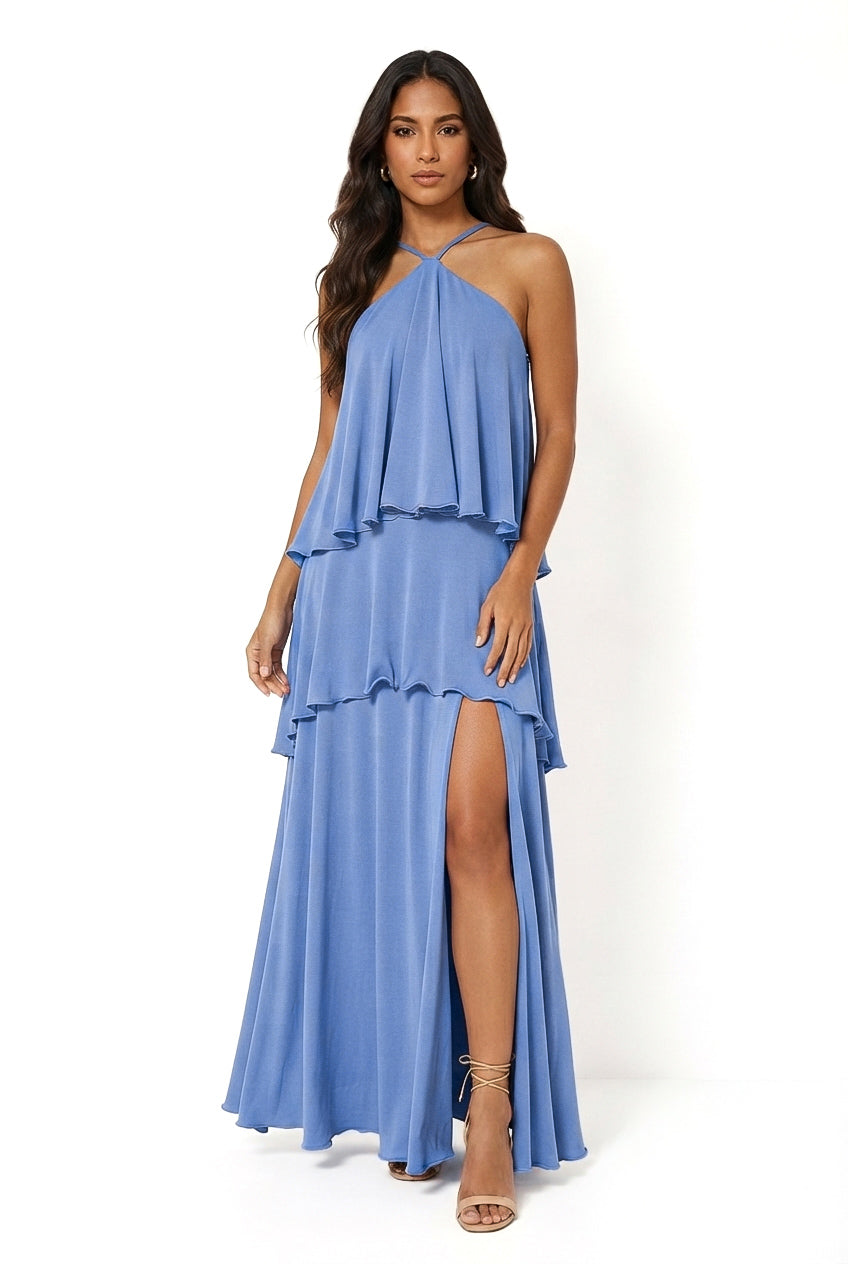 Victoria Ruffled Maxi Dress - CUSTOMIZED COLOR