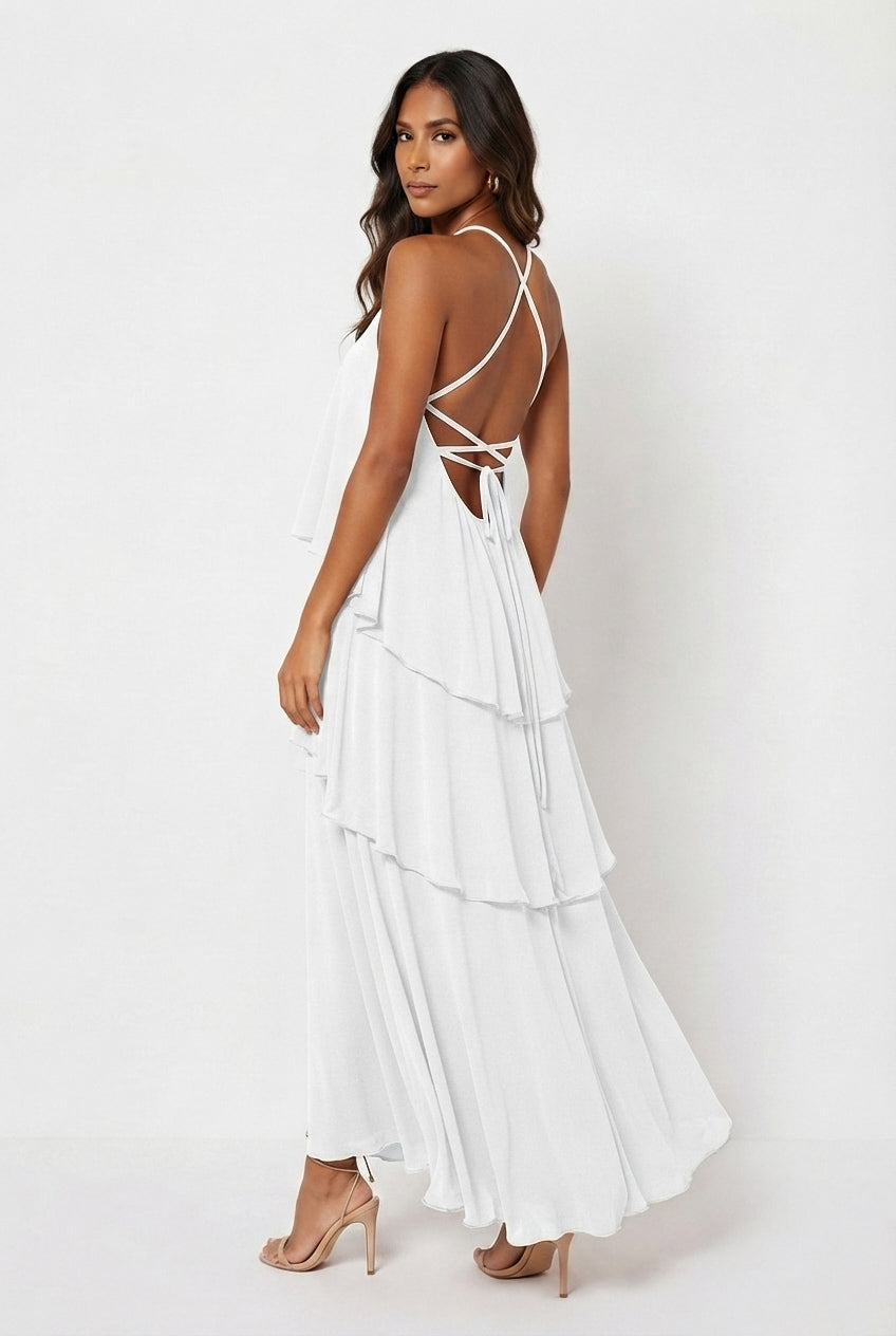 Victoria Ruffled Maxi Dress - CUSTOMIZED COLOR