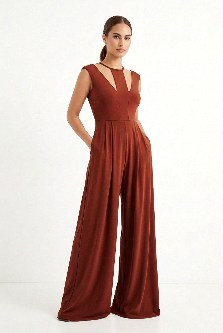 Claret Wide Leg Jumpsuit- CUSTOMIZED COLOR