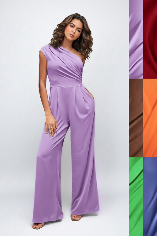 Tangelo Asymmetrical Wide Leg Jumpsuit- CUSTOMIZED COLOR