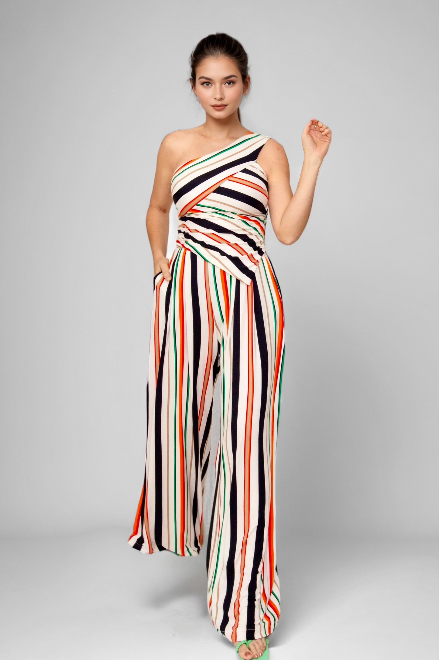 Craving Comfort Multi-Stripe High Waist Palazzo Pants