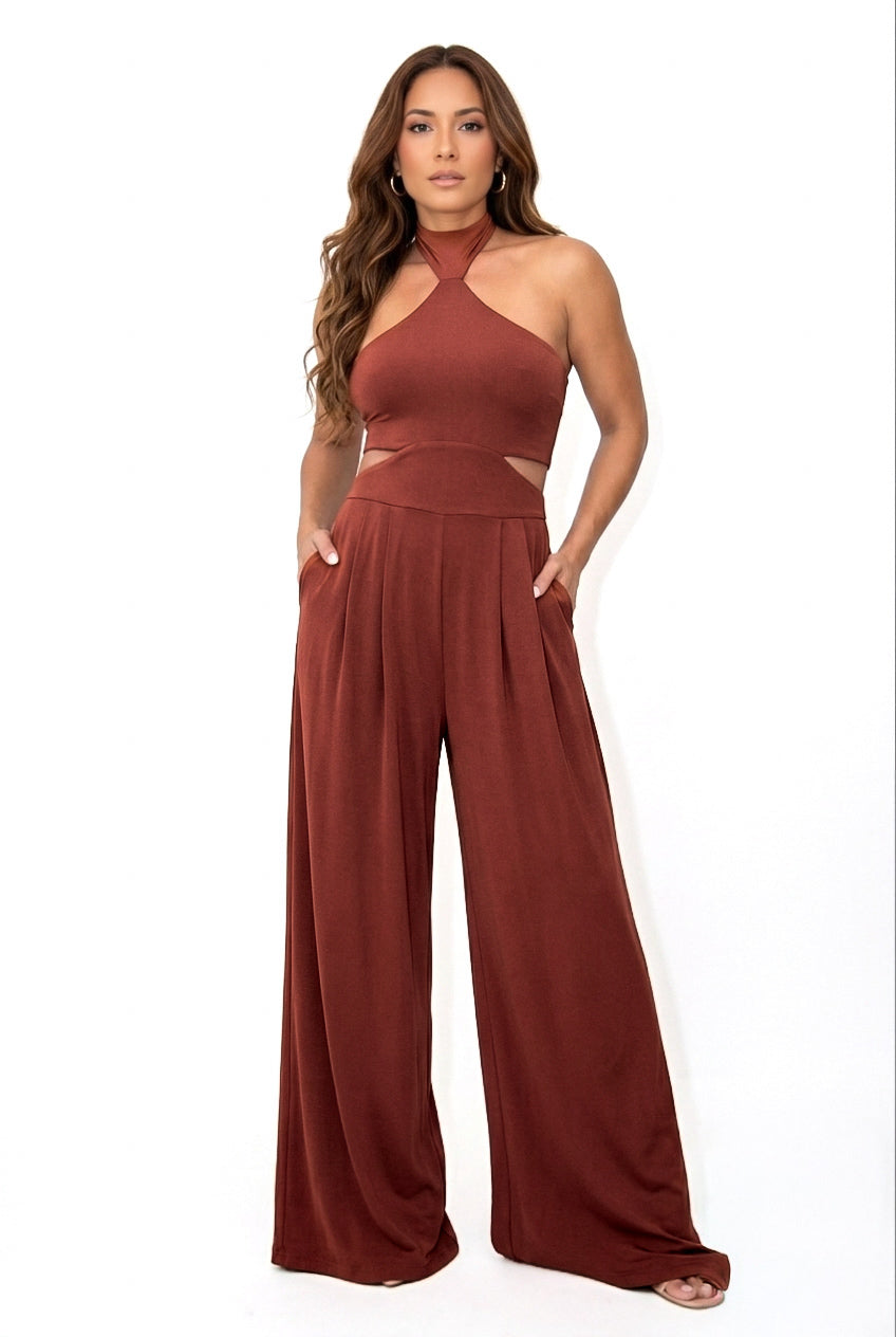 Elena Cutout & Wide Leg Jumpsuit- CUSTOMIZED COLOR
