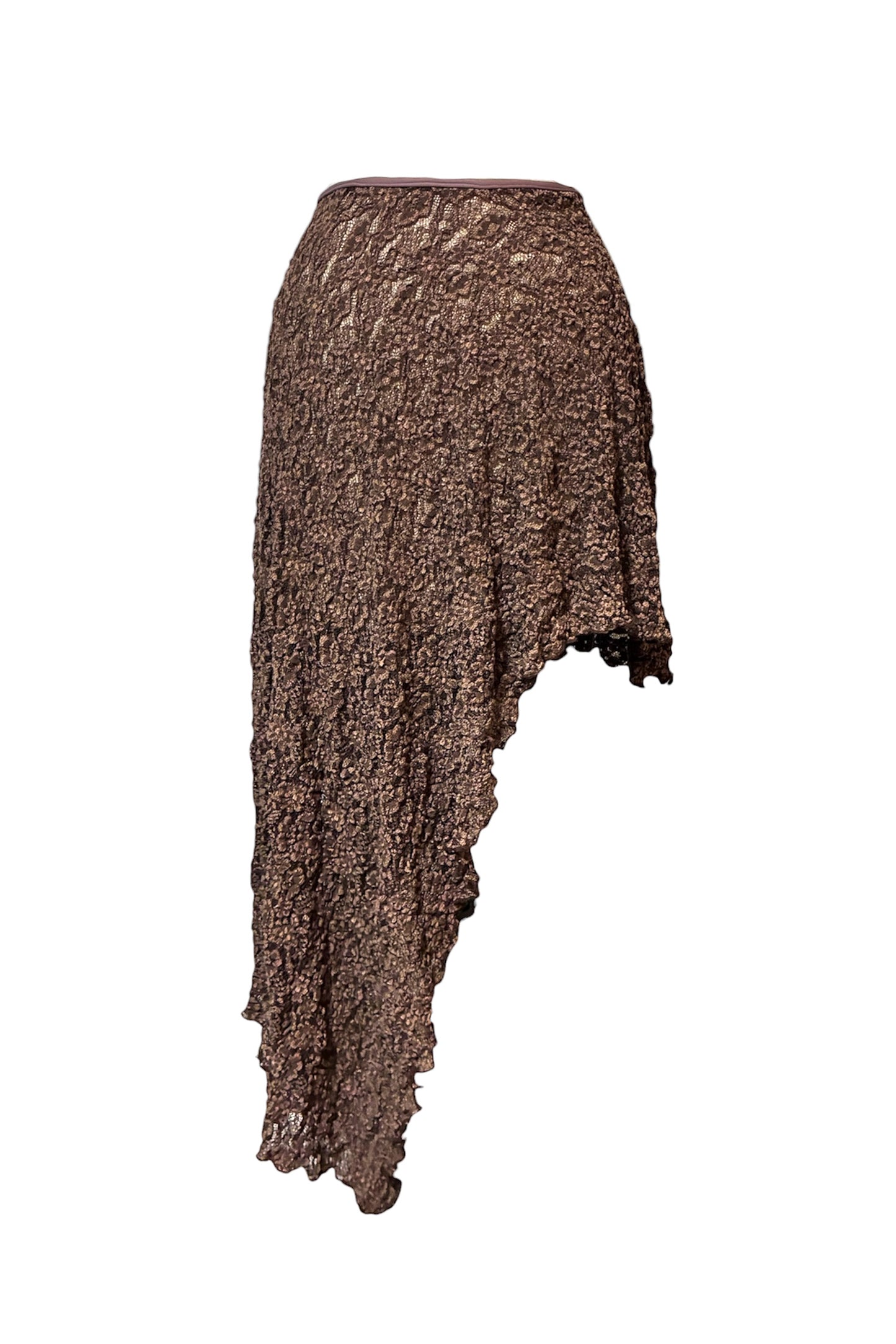 Kikita Asymmetric Crinkle Lace Cover-Up Skirt – Toasted Coconut