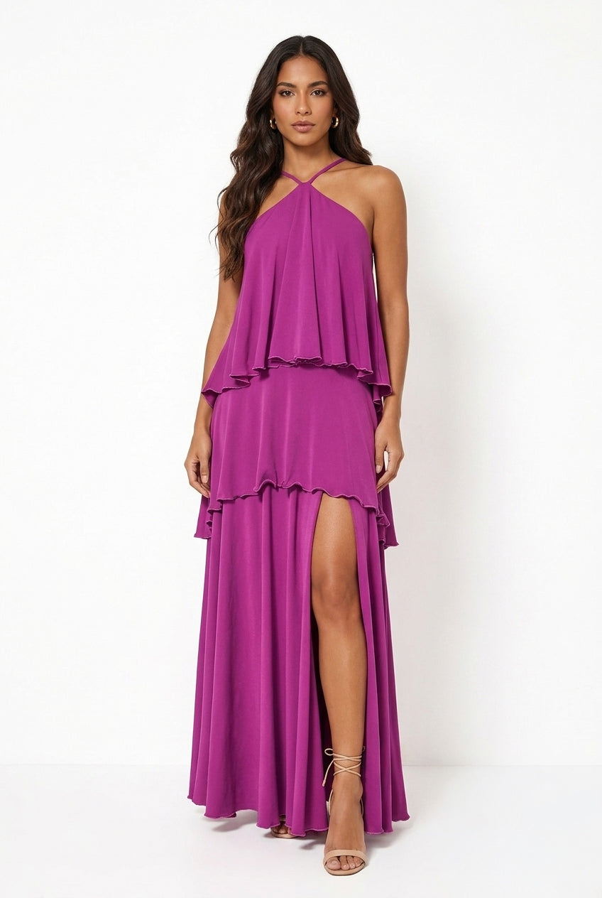 Victoria Ruffled Maxi Dress - CUSTOMIZED COLOR