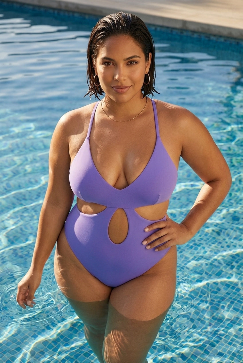 Cayo Norte Cutout One-Piece Swimsuit - Deep Lavender