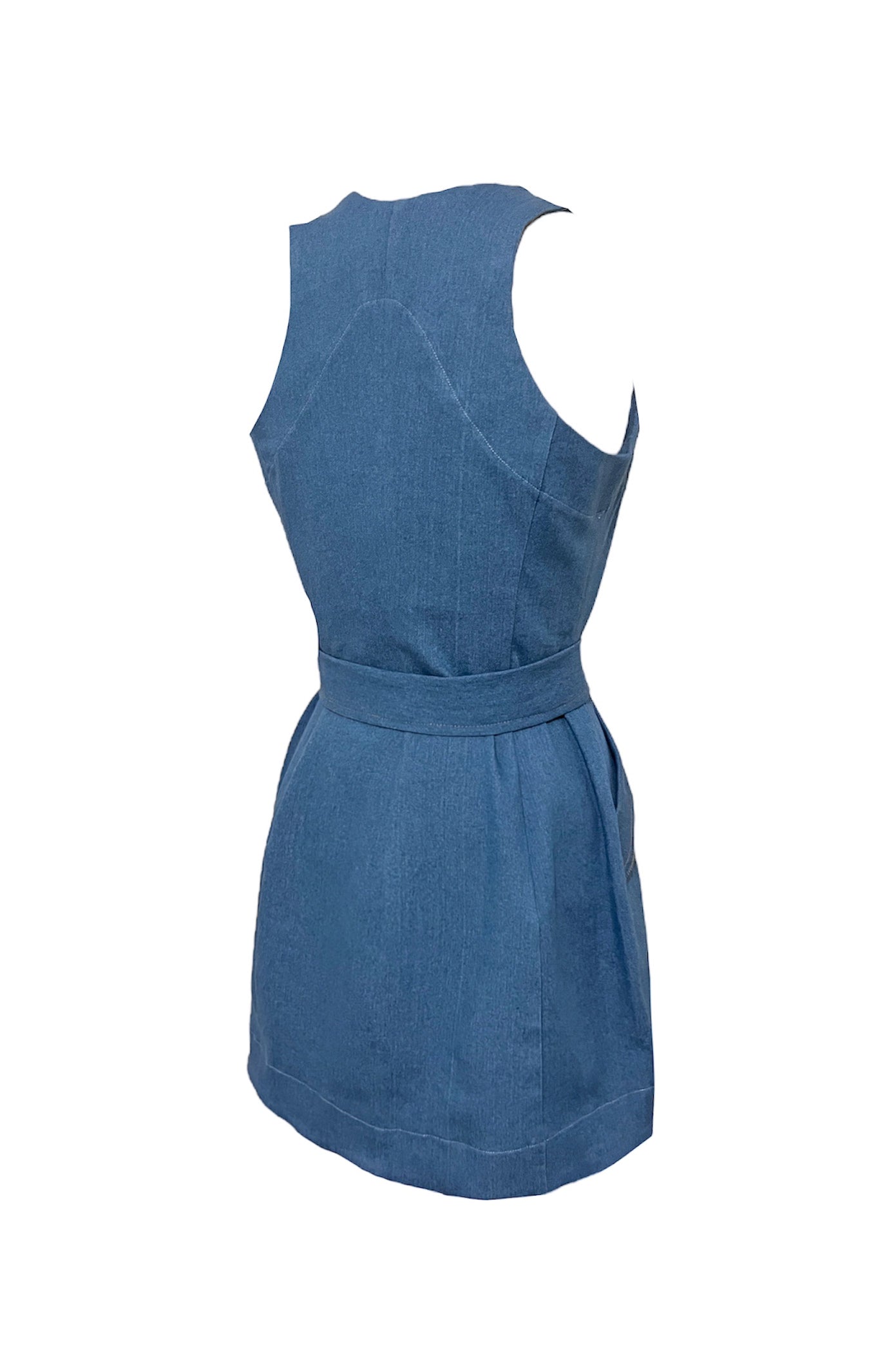 Bluebell Denim Zip Front Vest Mini Dress