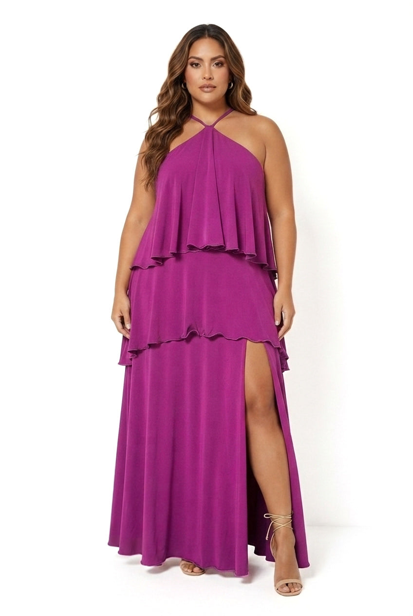 Victoria Ruffled Maxi Dress - CUSTOMIZED COLOR