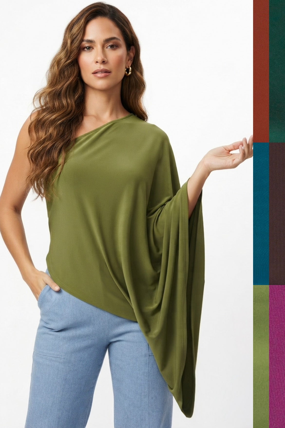 Catalina Asymmetric Draped Top - CUSTOMIZED COLOR
