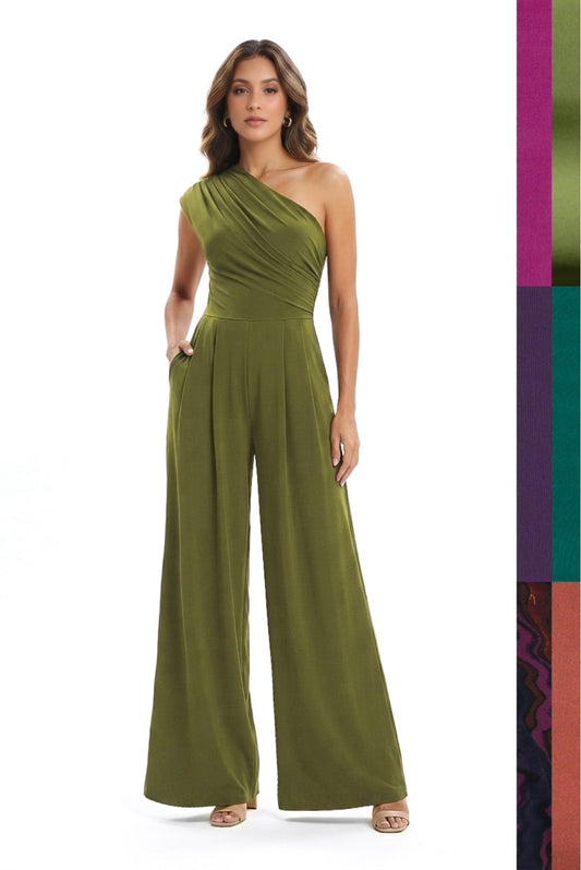 Tangelo Asymmetrical Wide Leg Jumpsuit- CUSTOMIZED COLOR