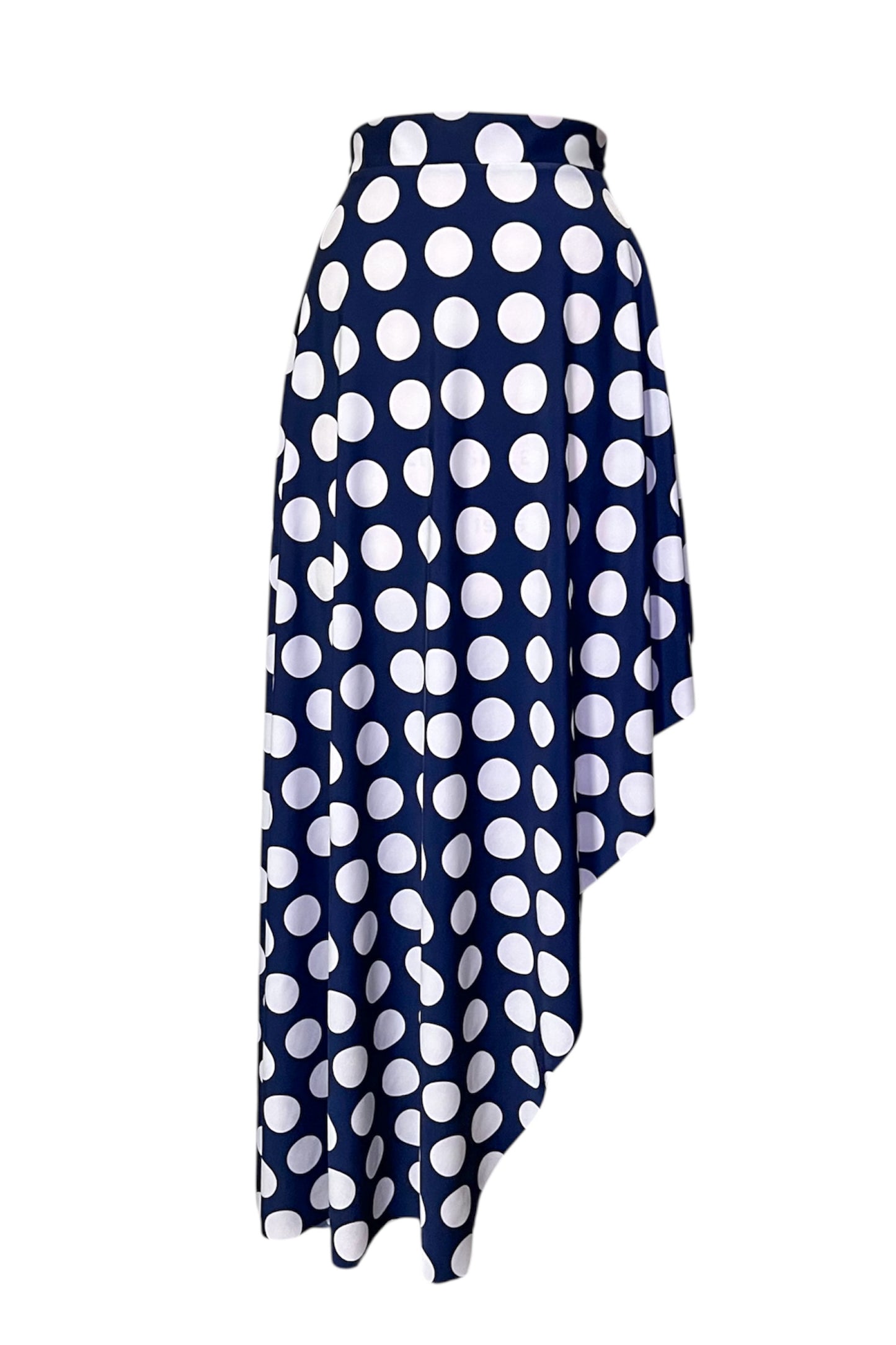 Vivacious Polka Dot Asymmetrical High Waisted Maxi Skirt